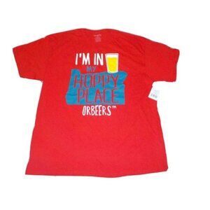 NWT Beer Shirt I'm In My Hoppy Place Drinking T-Shirt Red Mens